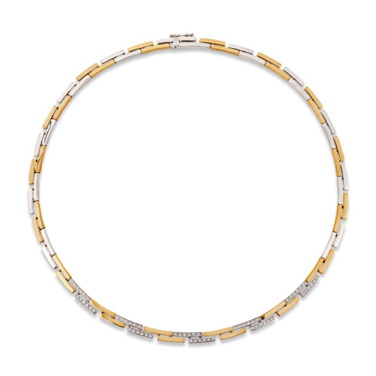 Colar de ouro FR Jewels bicolor com design contemporâneo e toque sofisticado.