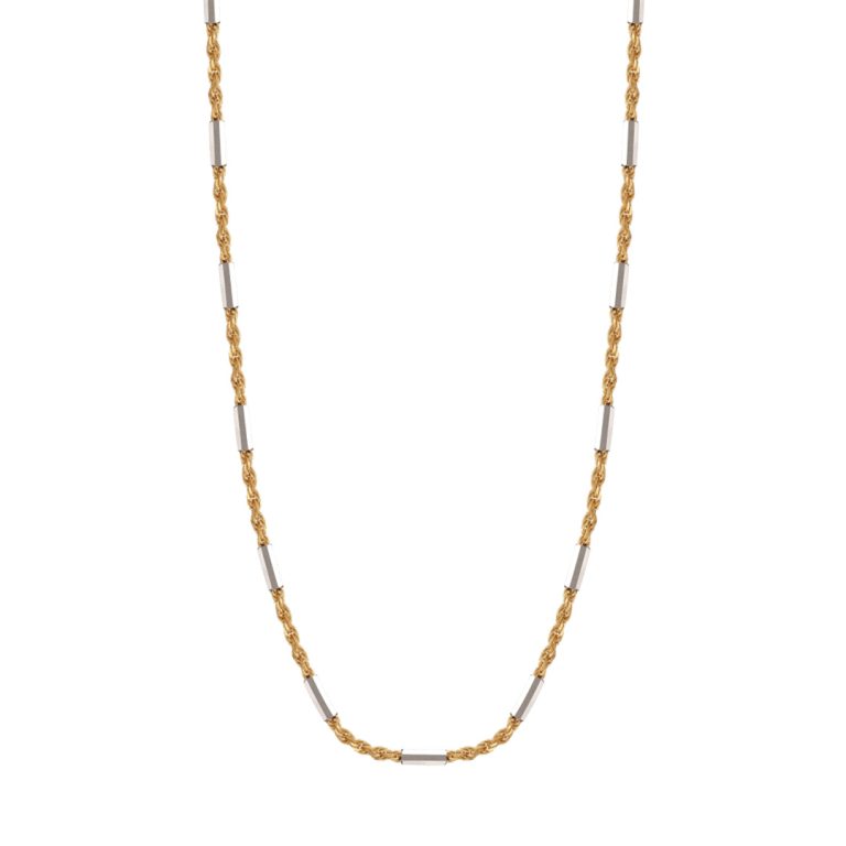 Colar FR Jewels com malha bicolor, moderno e subtilmente sofisticado.