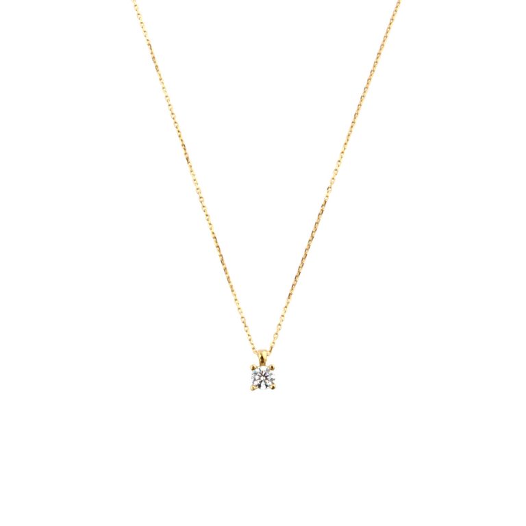 Colar de ouro solitário ponto de luz, delicado e ideal para o dia-a-dia.