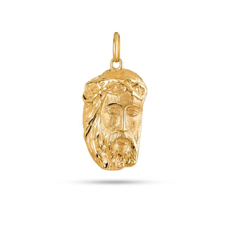 Medalha FR Jewels maciça com a cara de Cristo em alto-relevo.