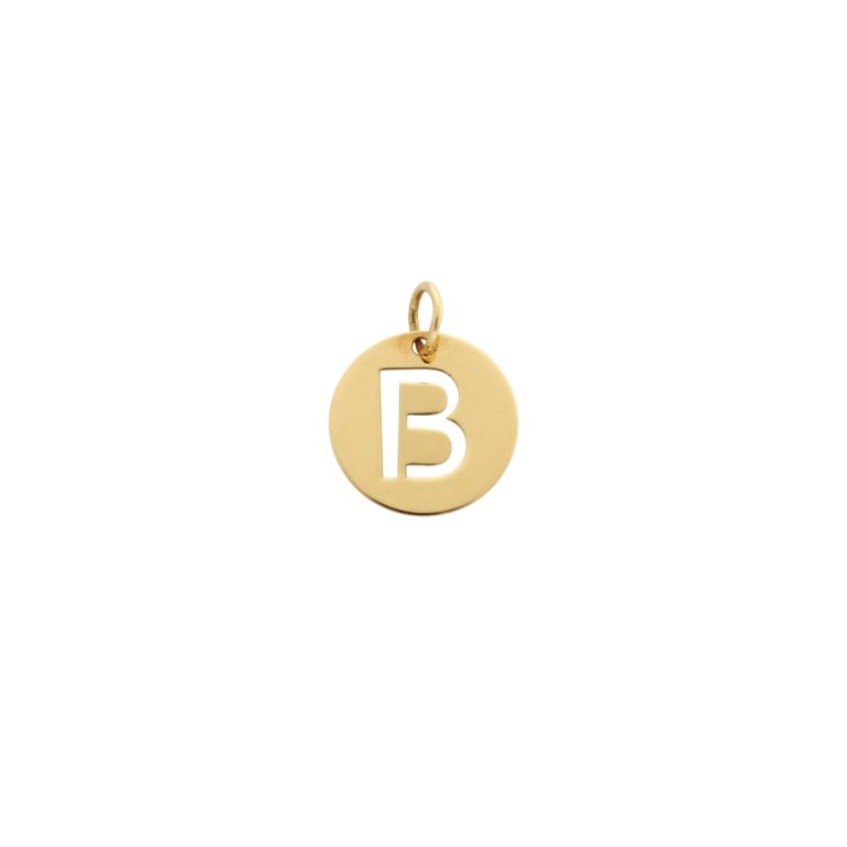 Medalha Spigi com a letra B em design minimalista e elegante.