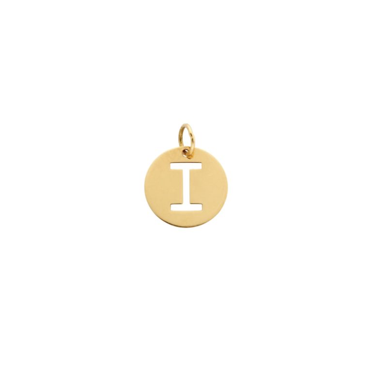 Medalha Spigi com a letra I em design minimalista e elegante.