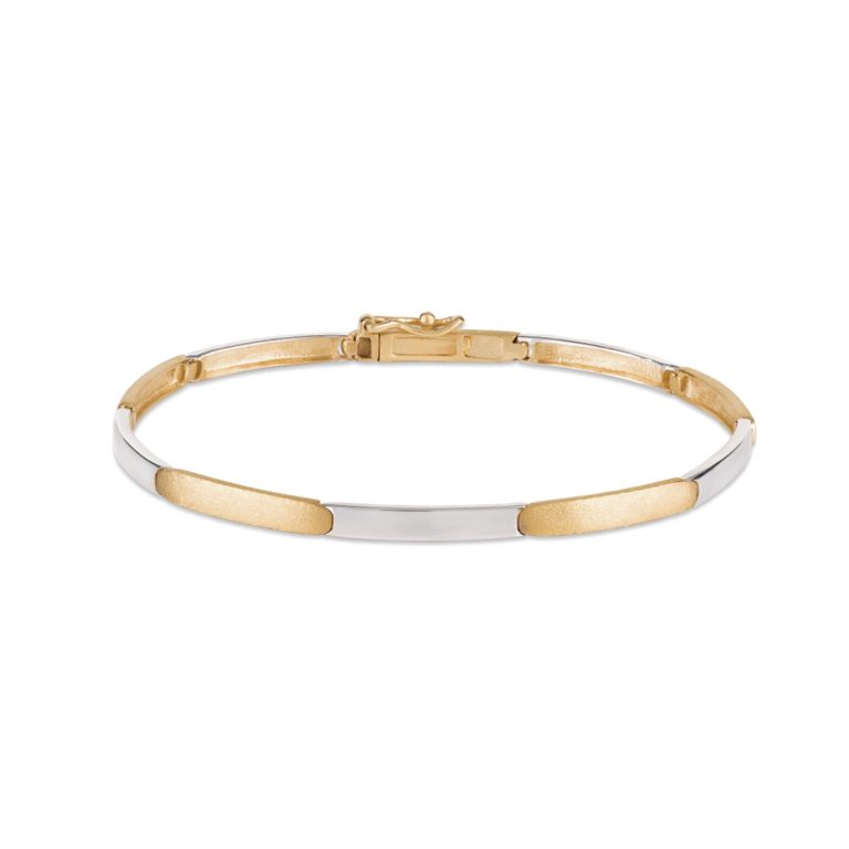 Pulseira FR Jewels bicolor ao estilo de escrava com jogo de texturas.