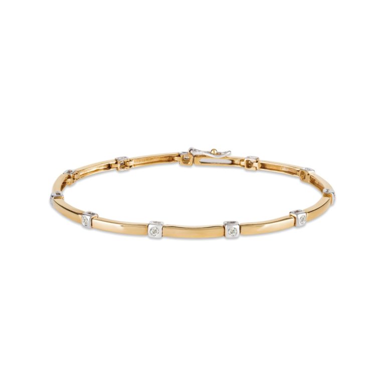 Pulseira FR Jewels com elos rígidos e apontamentos de pedras.