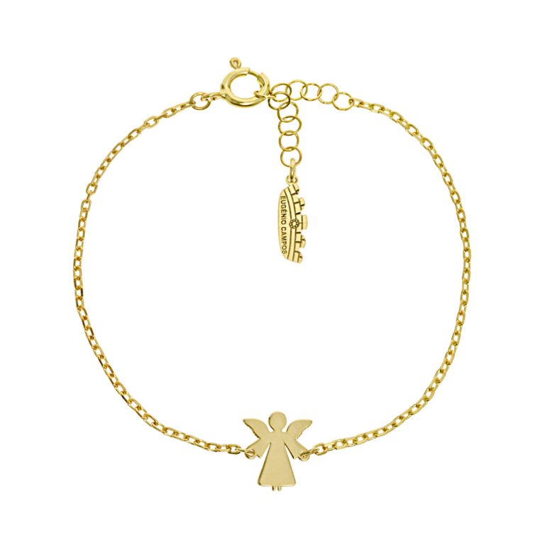 Pulseira Eugénio Campos Bondade com anjo simples e design minimalista.